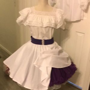 Square dance skirt with blouse an petticoat size S